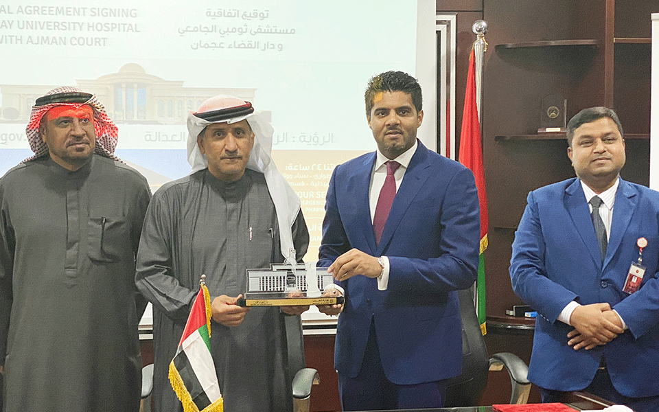 Thumbay University Hospital Signs MoU with Ajman Court for Offering Medical Services