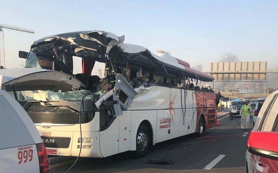 Wrong placing of height barrier blamed for Dubai bus crash that killed 12 Indians