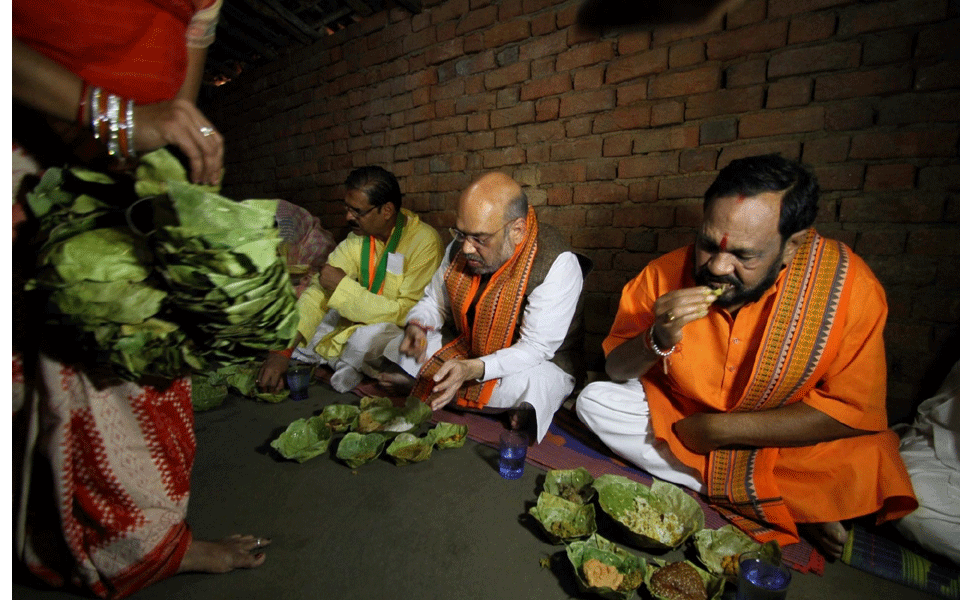 Amit Shah's lunch at a Dalit daily wager's house