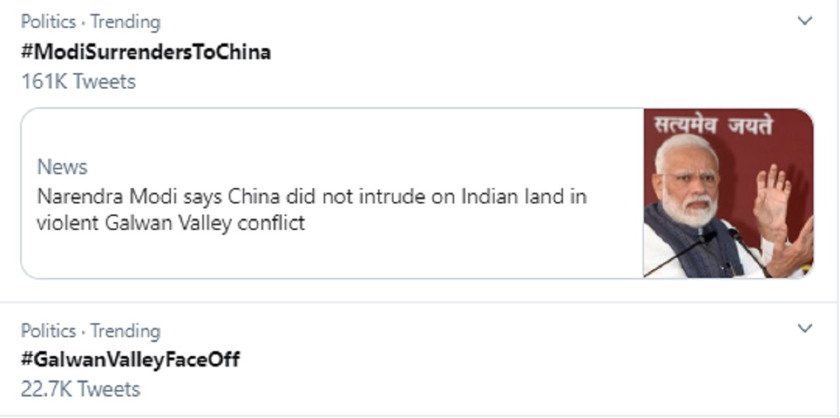 “Our own Prime Minister sold our country” says Indian Youth Congress amidst India-China standoff