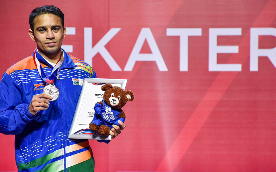 Amit Panghal first Indian Male Boxer to finish Second in World Championships event 