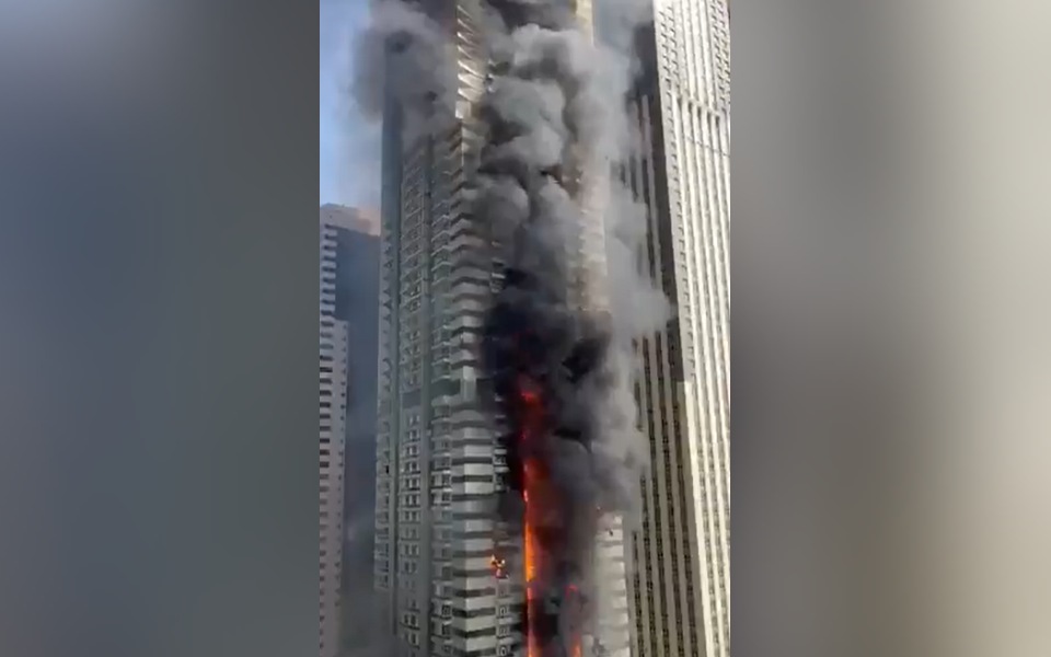 Over 3,500 residents evacuated safely after high-rise catches fire in Dubai