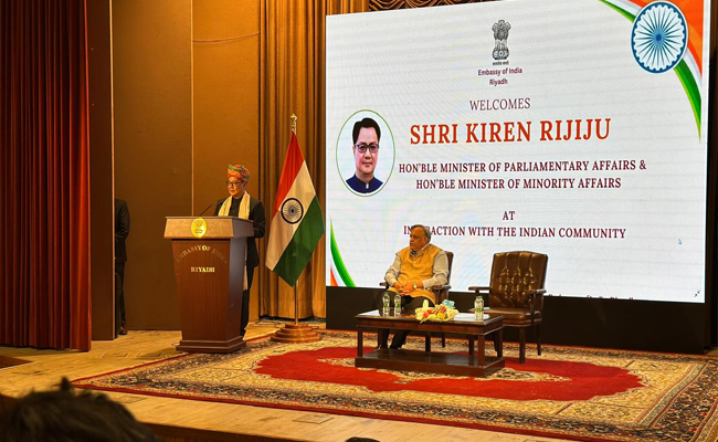 Union Minister Kiren Rijiju engages with Indian Community in Riyadh, highlights key initiatives