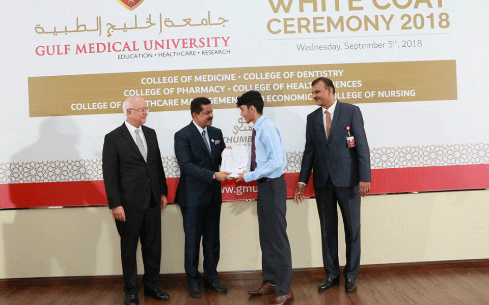 Gulf Medical University Welcomes New Batch of Students at White Coat Ceremony