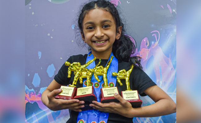 Zaara Vasim Assadi wins four gold medals at Muscat Night Festival Karate Championship