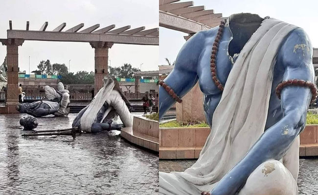 6 'Saptarishi' idols collapse at Ujjain's Mahakal Lok corridor due to strong winds; Cong slams govt