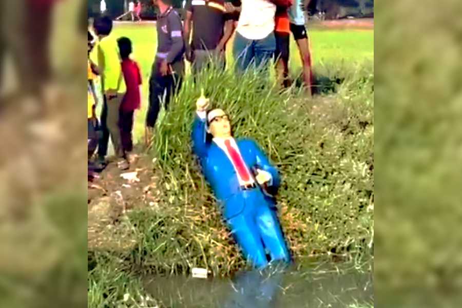 Ambedkar's statue uprooted, thrown into canal in UP village; tension flares