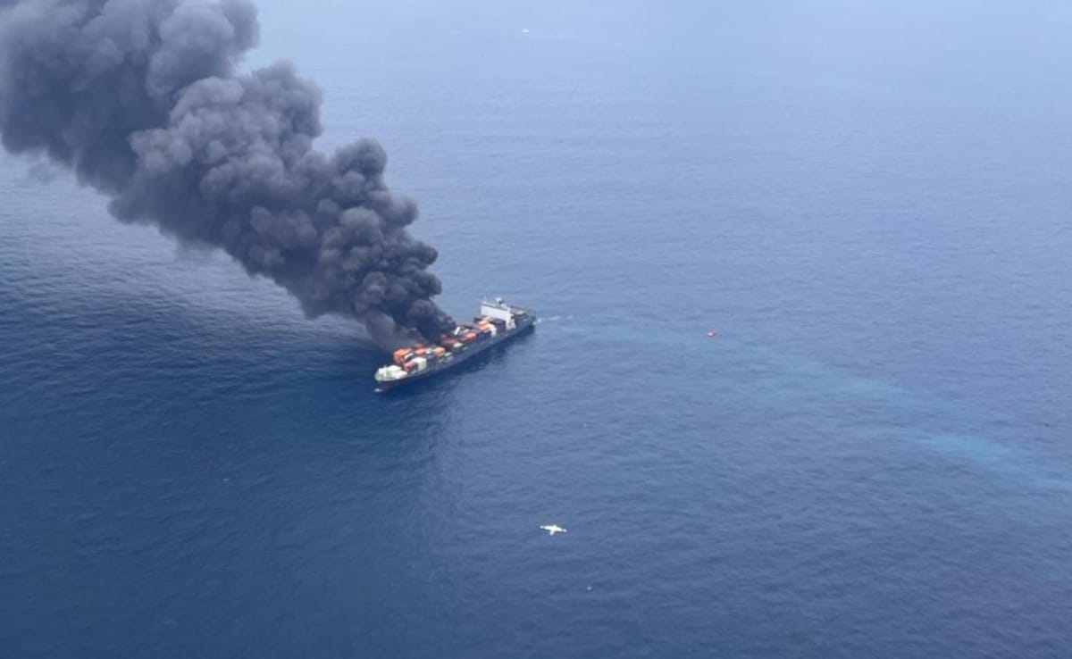 Firefighting efforts intensify aboard Singapore vessel after explosion off Kerala coast