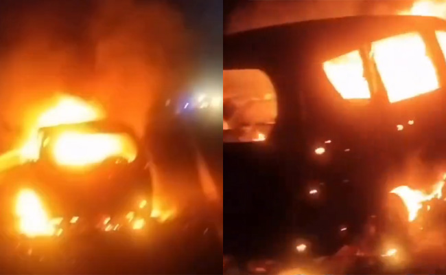 Car catches fire on Delhi-Mumbai Expressway in Rajasthan, five of family burnt alive