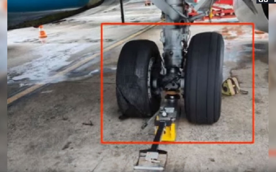 Aircraft suffers tyre burst at Chennai airport; passengers safe