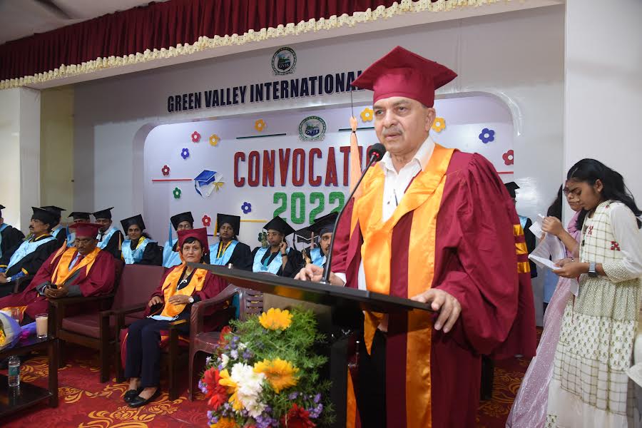 Convocation for graduating PUC,Grade X students held at Green Valley International School&PU College