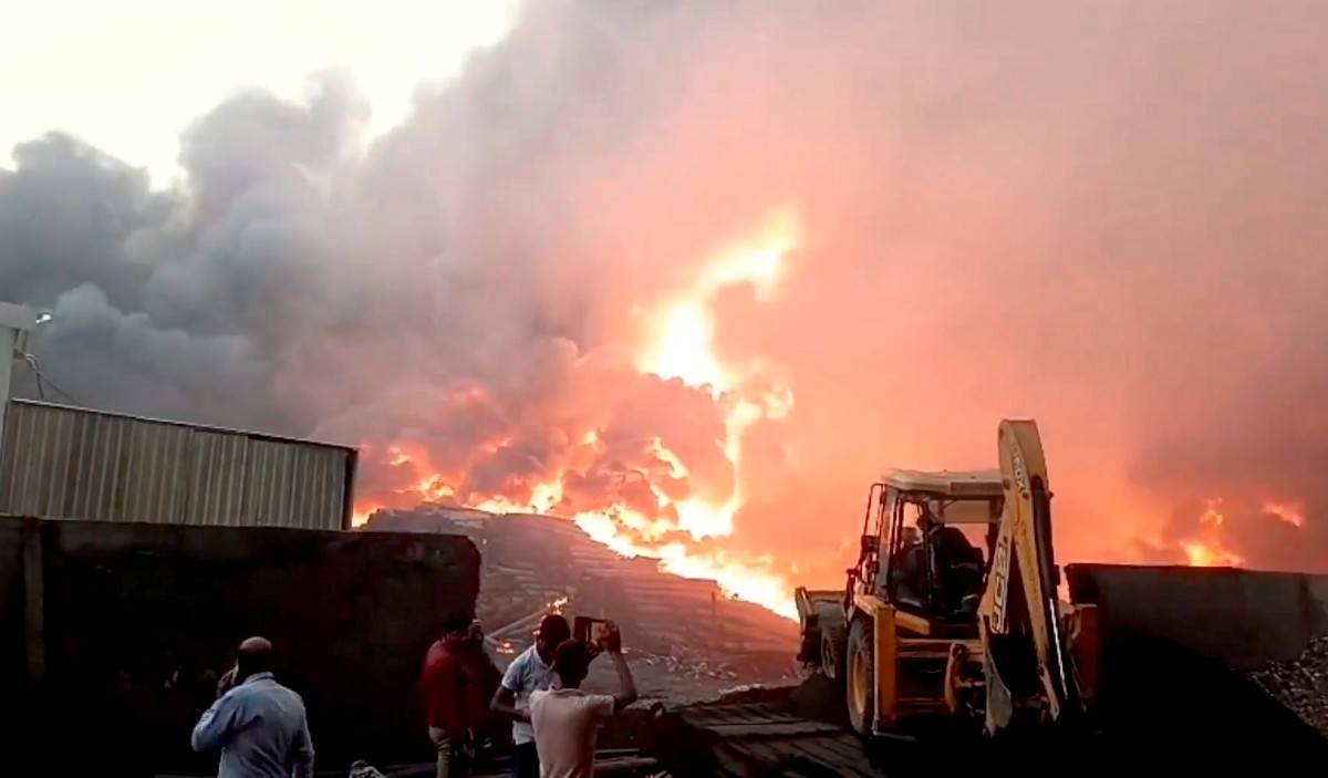 Fire breaks out at PVC pipe factory in Madhya Pradesh's Dhar district, no injuries reported