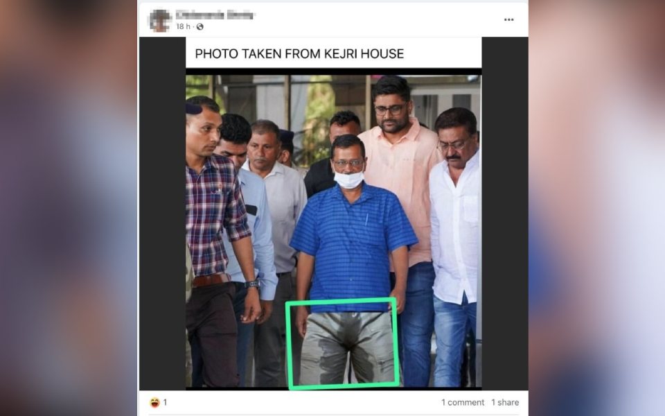Fact-check: Viral photo of Arvind Kejriwal with "wet pants" in ED custody is fake