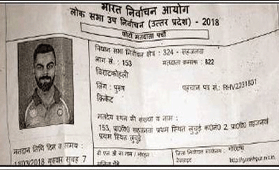 Kohli’s name, photo in Gorakhpur voting list stumps officials