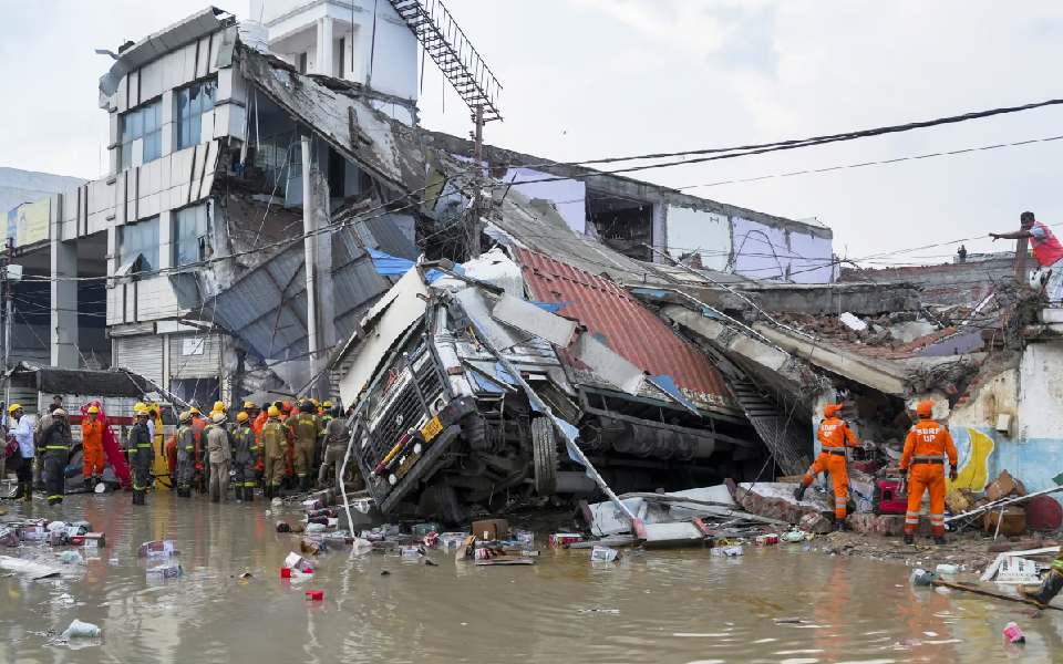 Multi-storey building collapses in Lucknow; several feared trapped