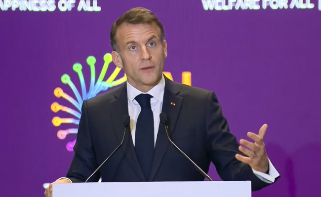 'Technology with humanity': French President Macron pitches for inclusive AI future