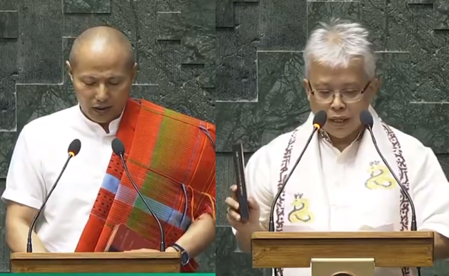Manipur MPs take oath as LS members, INDIA alliance members raise slogans of Justice for Manipur
