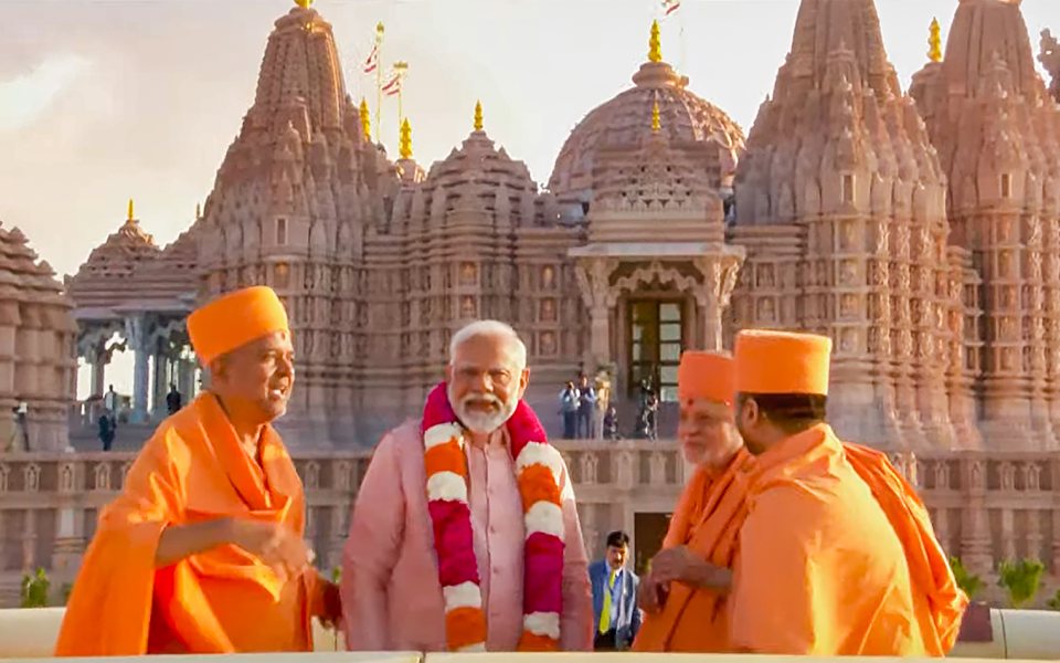 PM Modi inaugurates first Hindu stone temple in Abu Dhabi