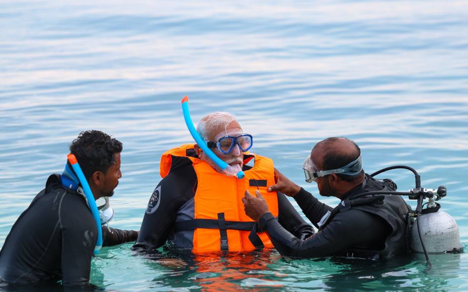 PM Modi shares glimpses of snorkelling adventure in Lakshadweep