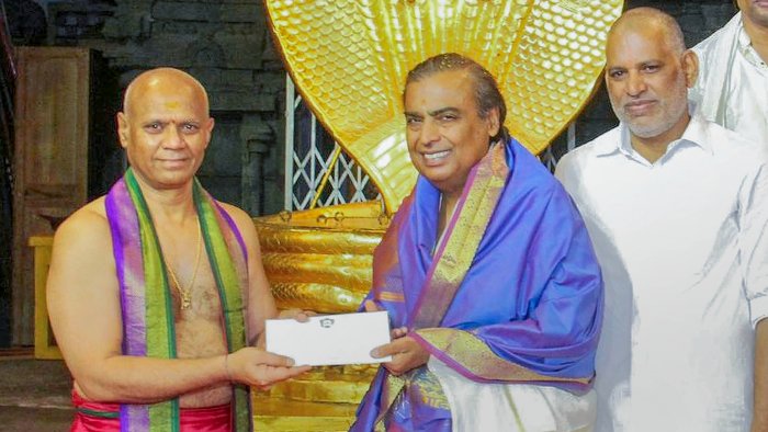 Mukesh Ambani offers Rs 1.5 crore to Lord Venkateswara shrine