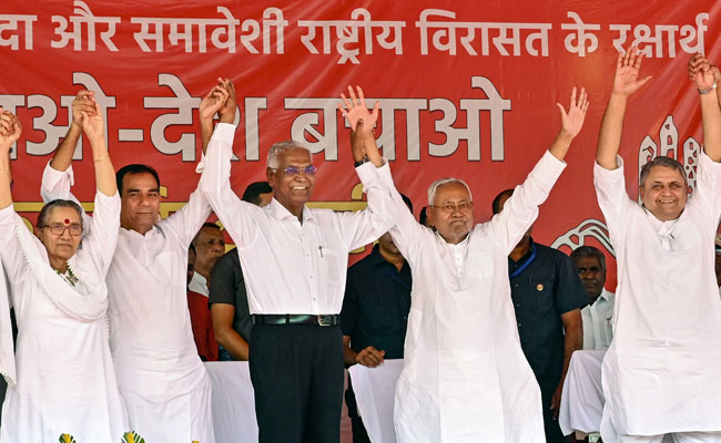 At CPI rally in Patna, Nitish blames Congress for INDIA losing steam