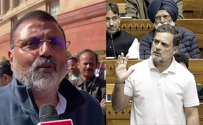 BJP's Nishikant Dubey submits notice to move motion against Rahul in LS