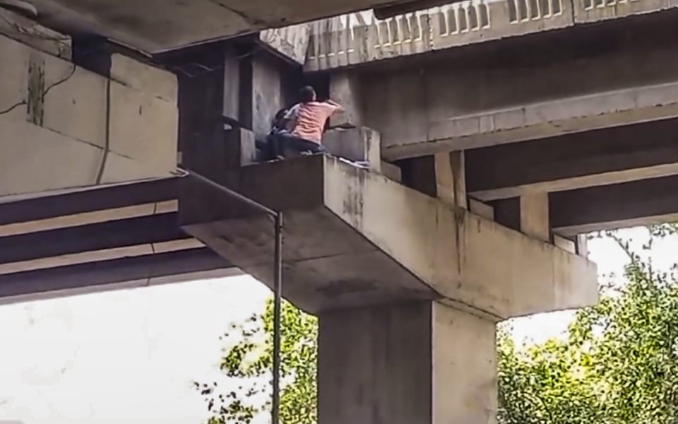 Woman gets stuck in flyover pillar in Noida, rescued