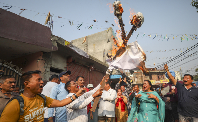 Gorkhas hold protest against special status resolution in Jammu, burn effigies of deputy CM