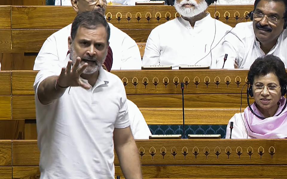PM using armed forces to protect his image; must show courage to rebut Trump's claims: Rahul in LS