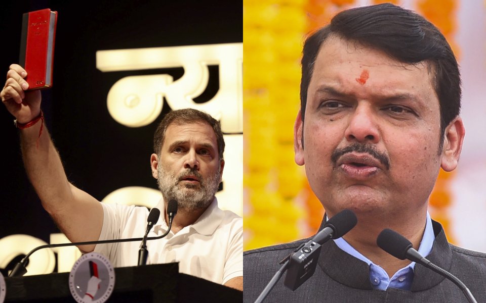 Rahul Gandhi using 'red book' to seek help from 'urban Naxals': Fadnavis