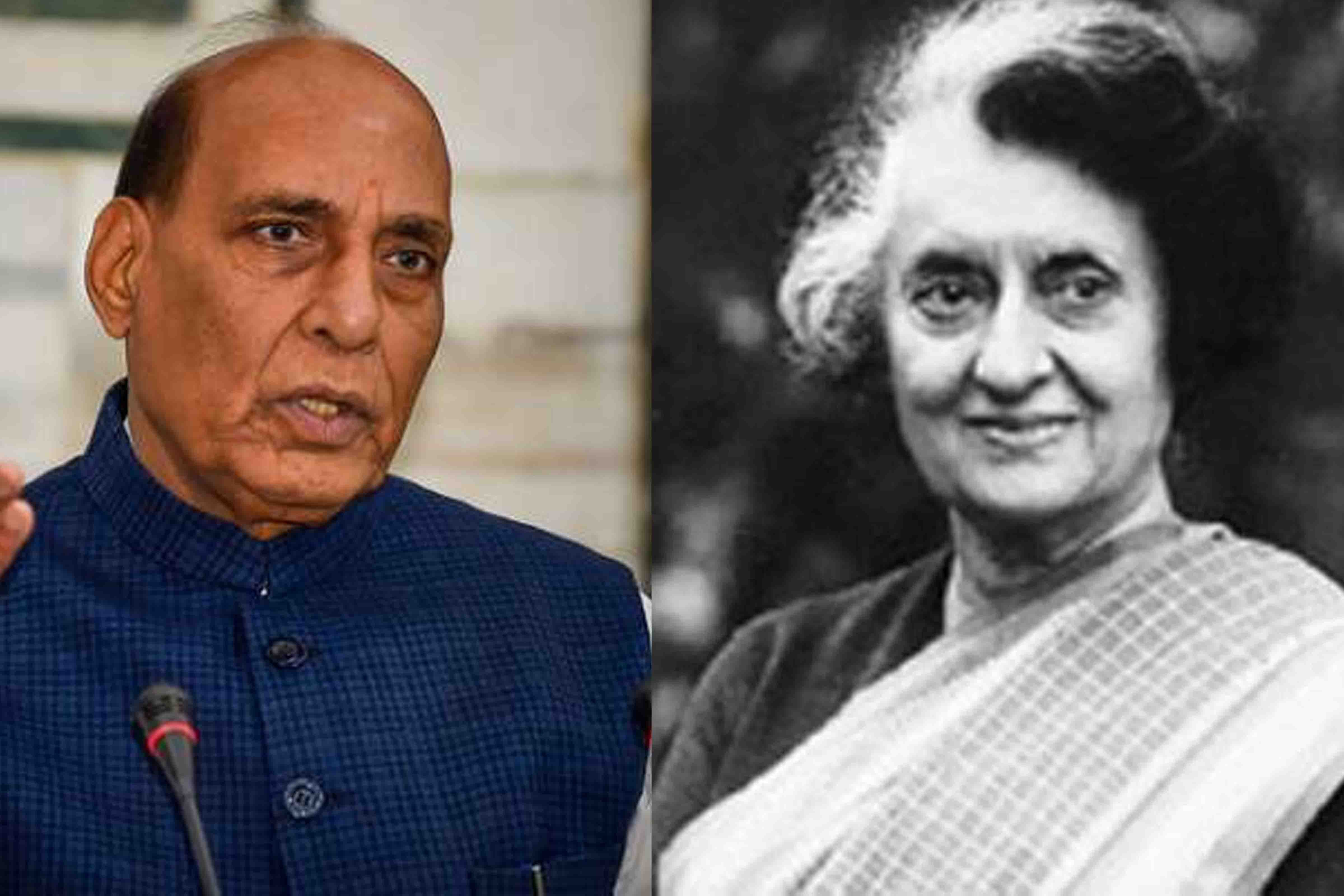 Defence Minister Rajnath Singh hails former PM Indira Gandhi