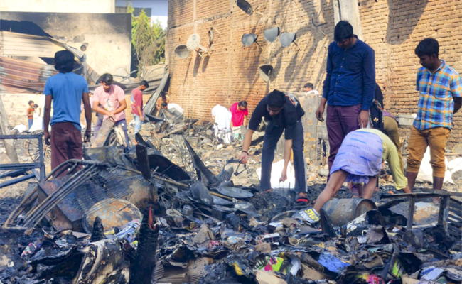 Charred body of teen found after fire destroys over 100 shanties in Delhi's Rithala