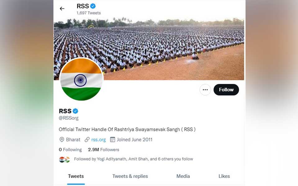 RSS changes profile pictures of its social media accounts to national flag