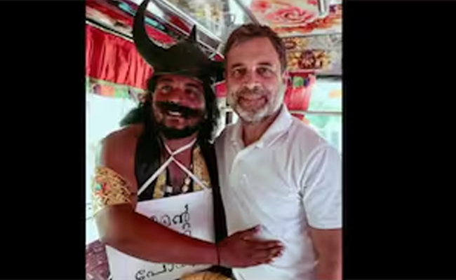 Rahul meets 'Yamaraj', says 'Yama not happy' with UDF's health insurance scheme