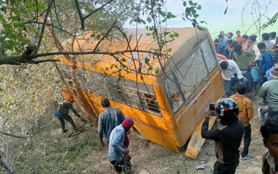 Two students killed, 10 injured as school bus overturns in UP's Gorakhpur