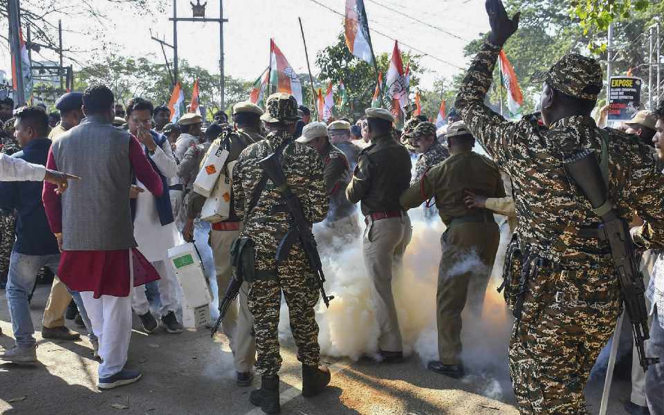 Congress worker 'killed in tear gas smoke' during protest in Assam