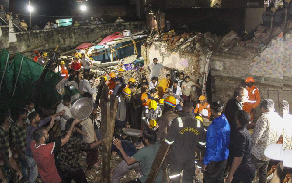 Three killed, seven feared trapped after house collapses in UP's Meerut