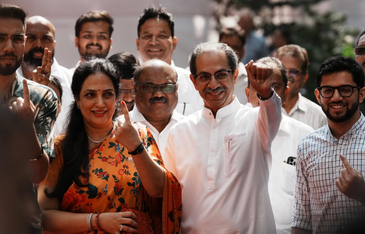 Uddhav casts vote with family; urges people to protect Maharashtra's self-respect through voting