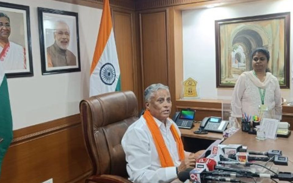 V Somanna assumes office as Minister of State for Railways