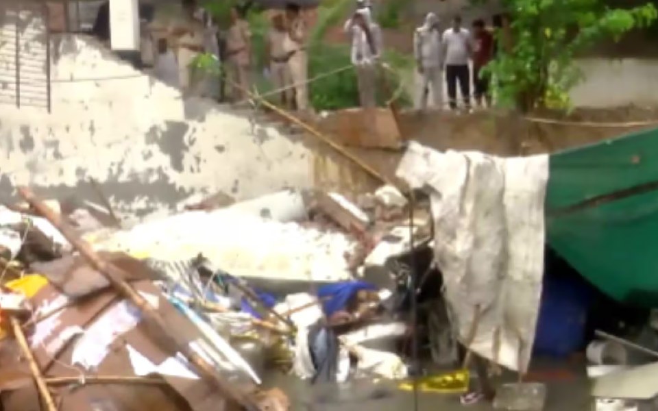 Eight killed as wall collapses in Delhi's Jaitpur amid heavy rains