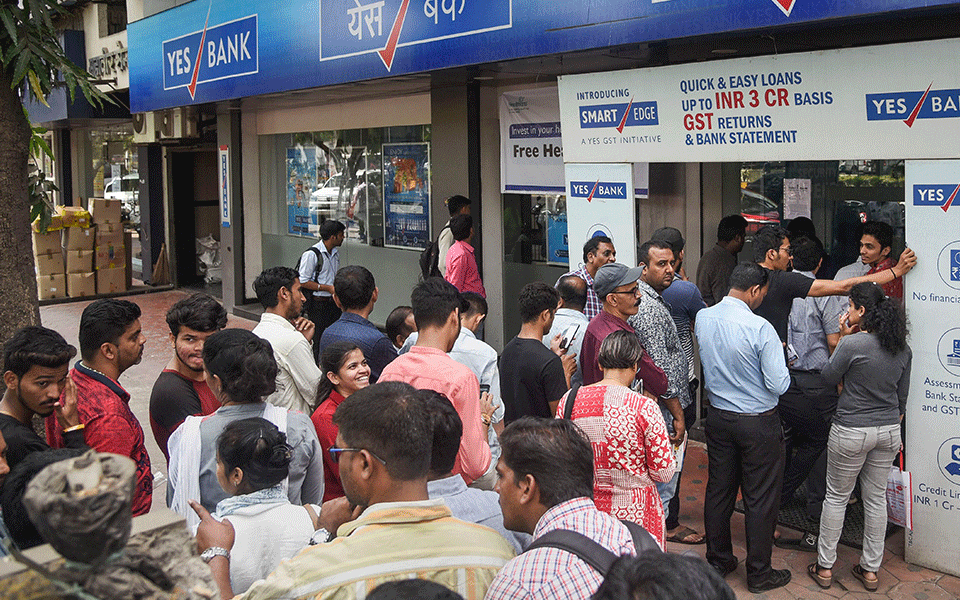 Yes Bank customers scramble for cash withdrawal at branches, most ATMs run dry