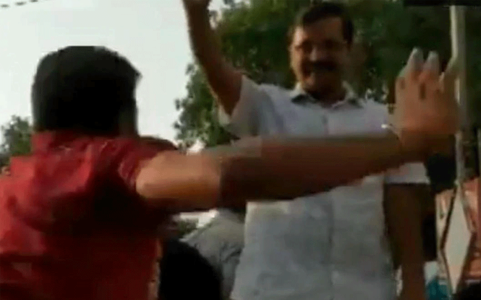 Kejriwal slapped by man in roadshow in Moti Nagar; AAP accuses BJP