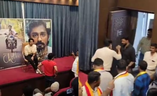 Pro-Kannada activists in Bengaluru interrupt Tamil actor Siddharth's event amidst Cauvery issue