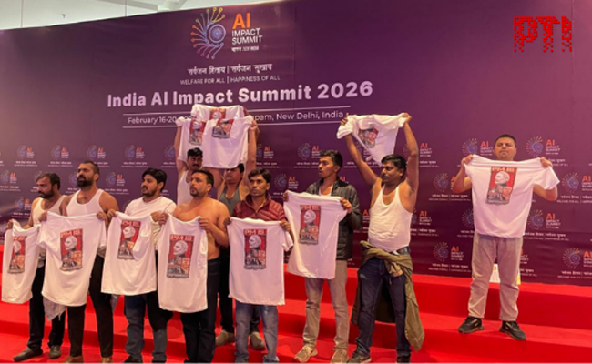 10 detained for staging protest at AI Impact Summit expo hall