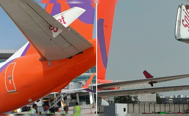 Akasa Air, SpiceJet planes come in contact at Delhi airport; suffer damages