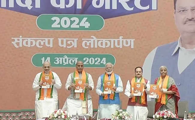 PM Modi releases BJP's LS poll manifesto with special focus on poor ...