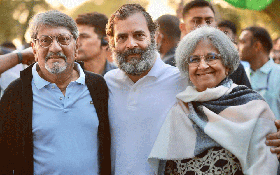 Amol Palekar, Sandhya Gokhale join Bharat Jodo Yatra