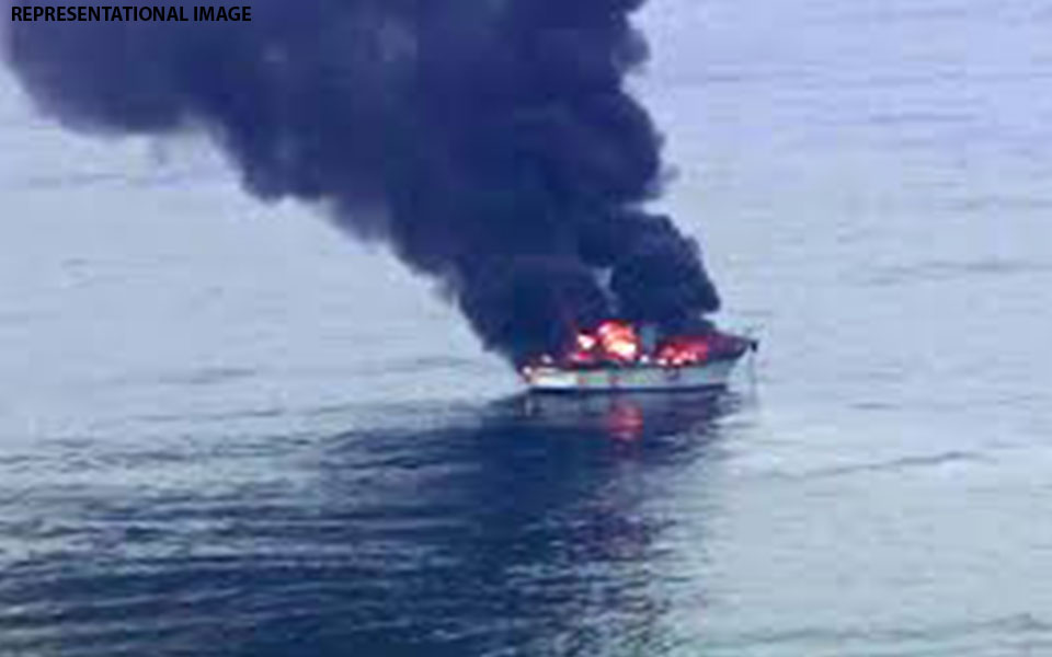 Narrow escape for 120 tourists as Andhra boat catches fire