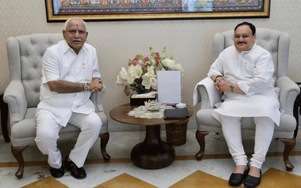 Karnataka Cm Yediyurappa Meets Bjp Chief J P Nadda