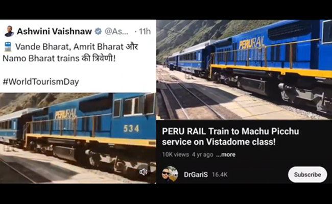 Railway Minister Ashwini Vaishnaw faces backlash for sharing Peru Rail video as Vande Bharat